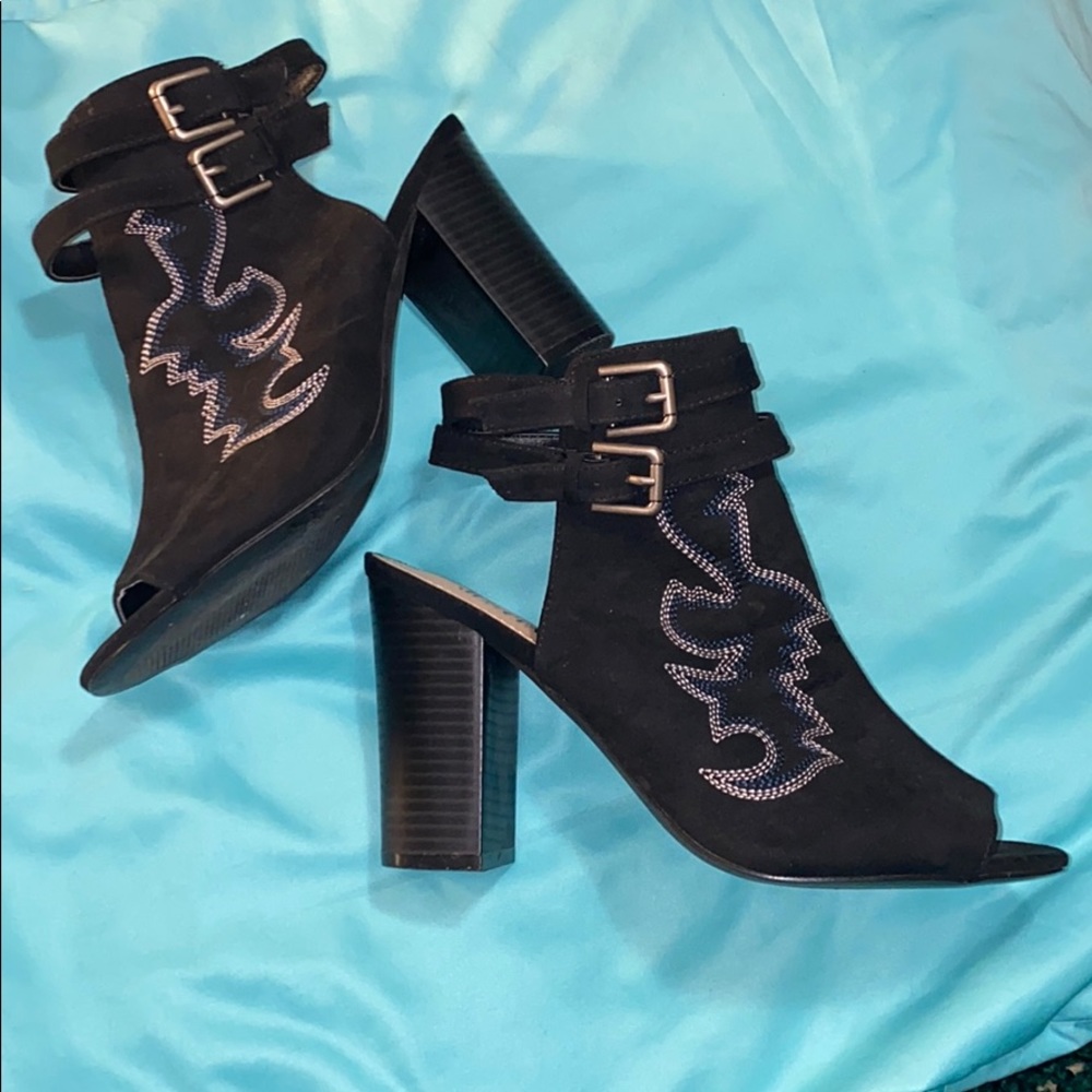 Black open toed heels